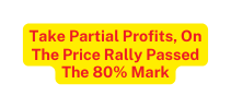 Take Partial Profits On The Price Rally Passed The 80 Mark