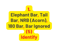 1 Elephant Bar Tail Bar NRB Acorn 180 Bar Bar Ignored 5 Identify