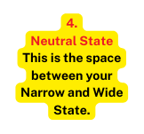 4 Neutral State This is the space between your Narrow and Wide State