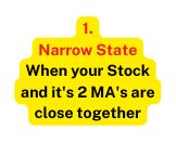 1 Narrow State When your Stock and it s 2 MA s are close together