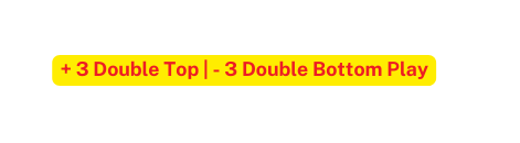 3 Double Top 3 Double Bottom Play