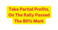 Take Partial Profits On The Rally Passed The 80 Mark